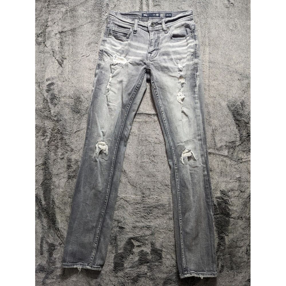 BKE Alec Distressed Straight Leg Men's Jeans Size 26x32 Gray